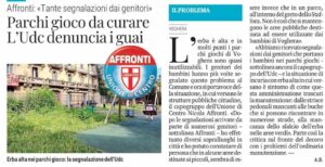 I parchi giochi per bambini con l’erba alta: ennesima dimostrazione di incapacità amministrativa della giunta Garlaschelli