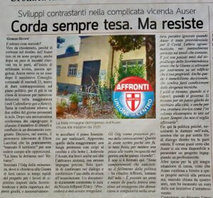 Il Giornale di Voghera da ampio spazio all’intervento in consiglio comunale di Nicola Affronti (UDC) a difesa dell’AUSER