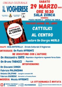 Presentazione del libro “CATTOLICI AL CENTRO” di Giorgio Merlo con On Alessandro SORTE e On Bruno TABACCI