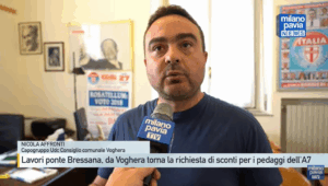 Lavori ponte Bressana, Nicola Affronti (UDC) richiede sconti sui pedaggi sull’autostrada A7 intervista al TG di Milano Pavia TV